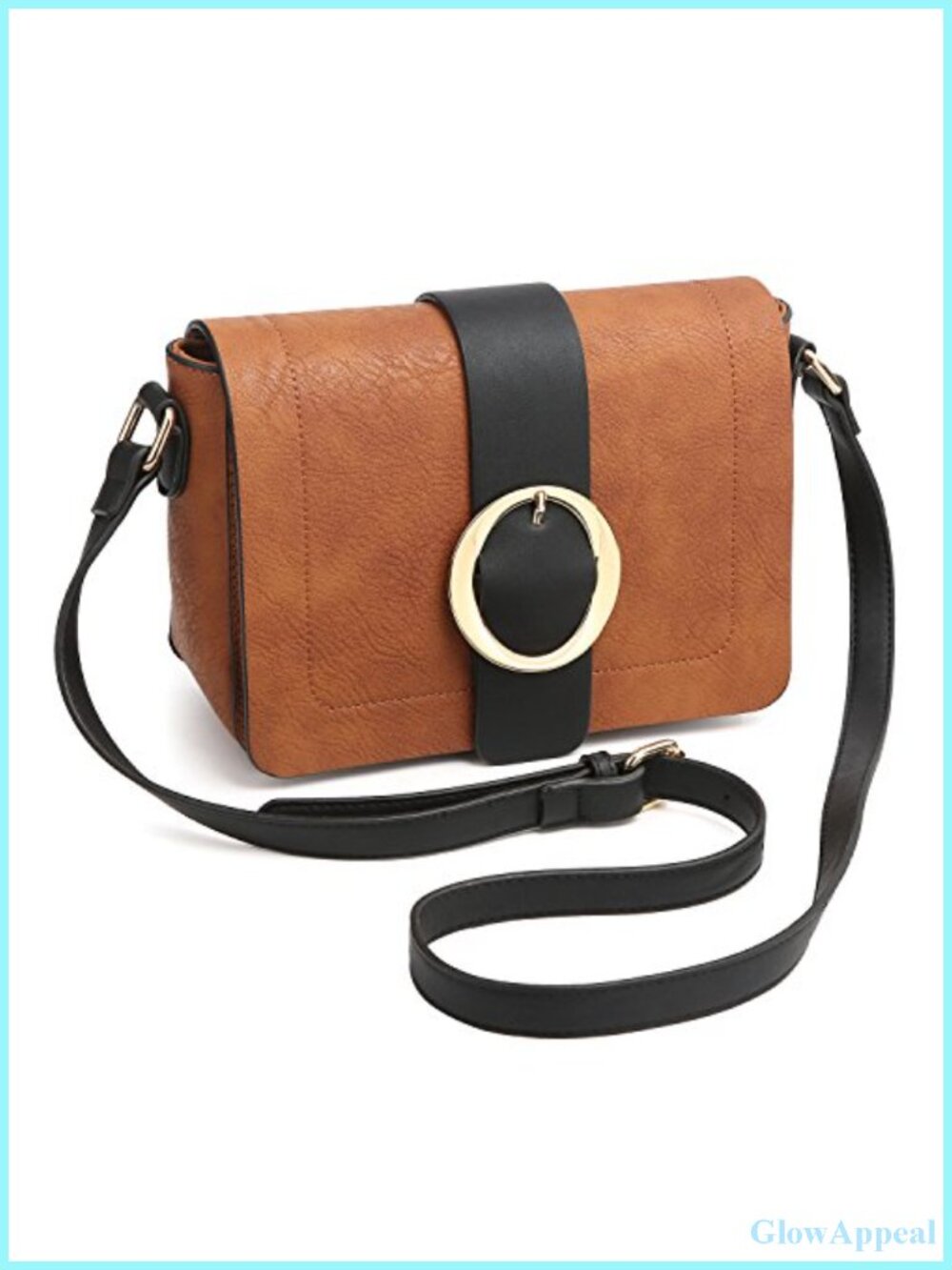 Vegan Leather Crossbody Shoulder Bag Structured Messenger Purse